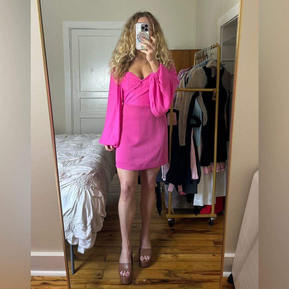 NBD hot pink mini dress size small